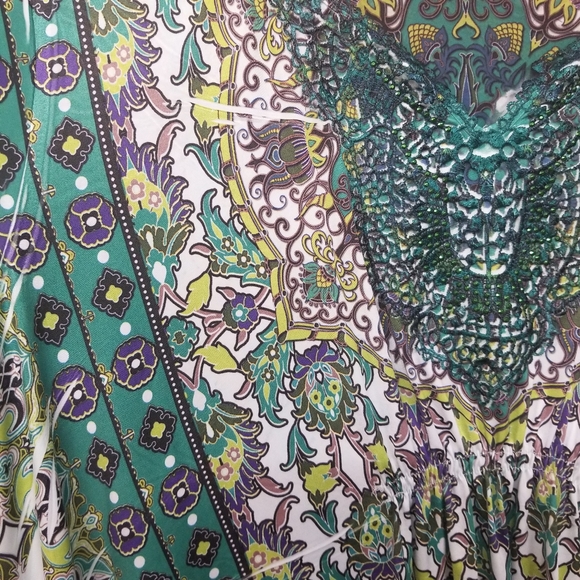 π’ SALE Energe World Wear Flutter Sleeve Lace Detail Womens Plus 3X Like New - Picture 2 of 9